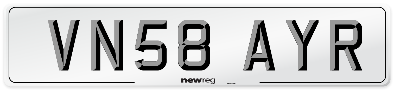 VN58 AYR Number Plate from New Reg